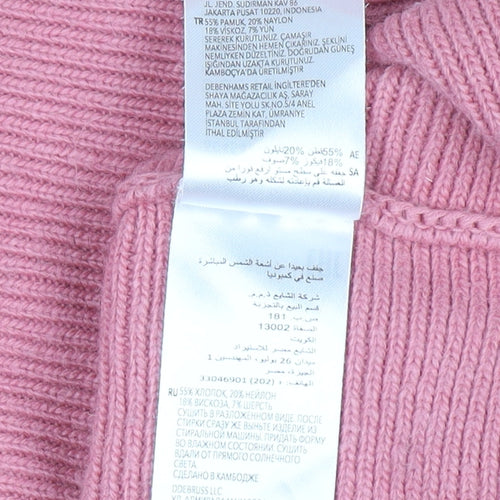 Principles by Ben de Lisi Women's Pink Mock Neck 3/4 Sleeve Knit Jumper Size 18