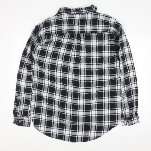 Lowes Men's Black Check Flannel Cotton Button-Up Shirt 2XL
