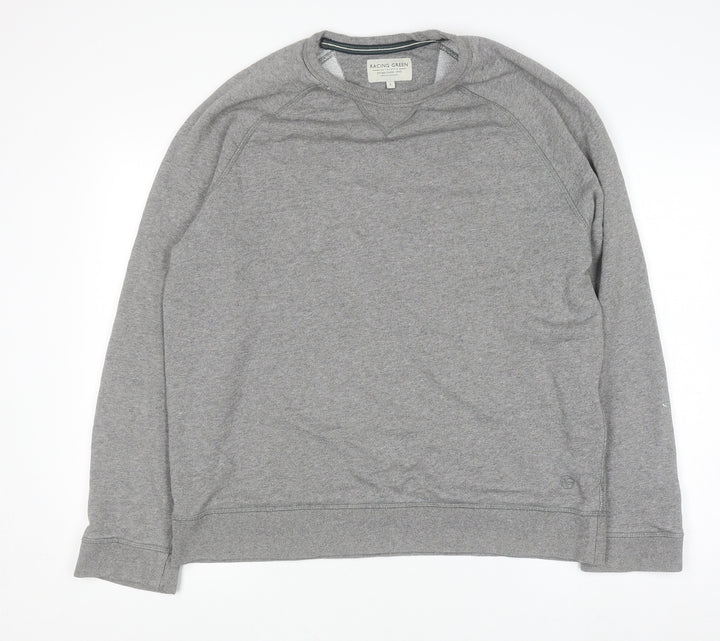 Racing Green Men’s Grey L Pullover Sweatshirt Cotton Blend