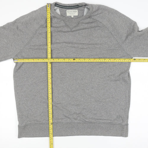 Racing Green Men’s Grey L Pullover Sweatshirt Cotton Blend