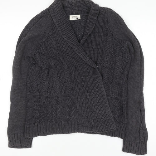 Marks and Spencer Women’s Grey Cable Knit V-Neck Cardigan Size 8