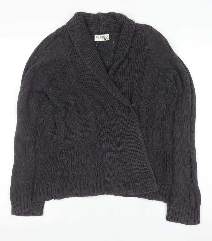 Marks and Spencer Women’s Grey Cable Knit V-Neck Cardigan Size 8