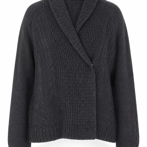 Marks and Spencer Women’s Grey Cable Knit V-Neck Cardigan Size 8