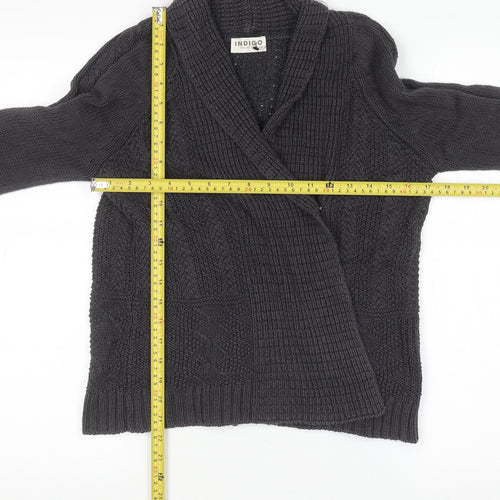 Marks and Spencer Women’s Grey Cable Knit V-Neck Cardigan Size 8