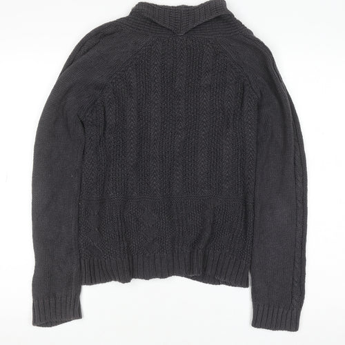 Marks and Spencer Women’s Grey Cable Knit V-Neck Cardigan Size 8