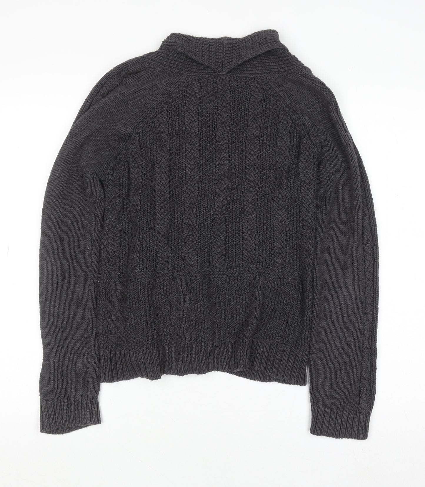 Marks and Spencer Women’s Grey Cable Knit V-Neck Cardigan Size 8