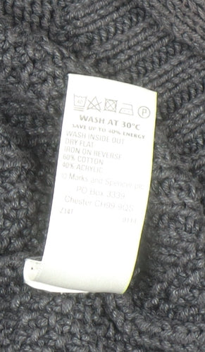 Marks and Spencer Women’s Grey Cable Knit V-Neck Cardigan Size 8