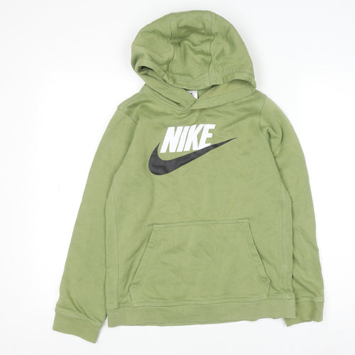 Nike Women’s Green Pullover Hoodie Cotton Blend L (12) Casual Sportswear