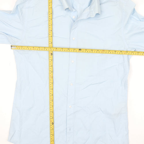 Jack & Jones Men's Blue Long Sleeve Button-Up Shirt Size L