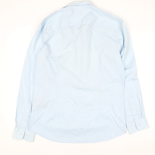 Jack & Jones Men's Blue Long Sleeve Button-Up Shirt Size L