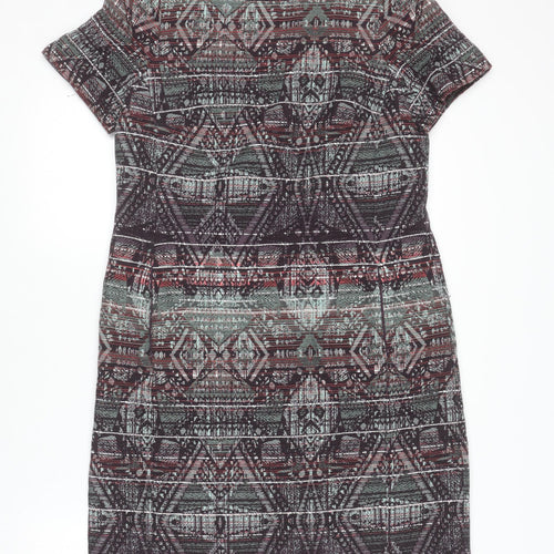 Monsoon Womens Multicoloured Size 10 Shift Dress Short Sleeve