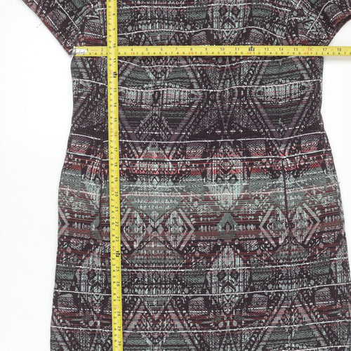 Monsoon Womens Multicoloured Size 10 Shift Dress Short Sleeve