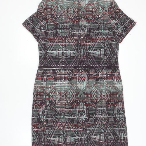 Monsoon Womens Multicoloured Size 10 Shift Dress Short Sleeve