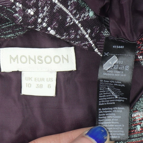 Monsoon Womens Multicoloured Size 10 Shift Dress Short Sleeve