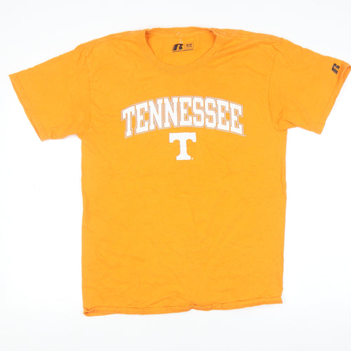 Russell Men's Orange Tennessee Graphic Short Sleeve Cotton T-Shirt Size M