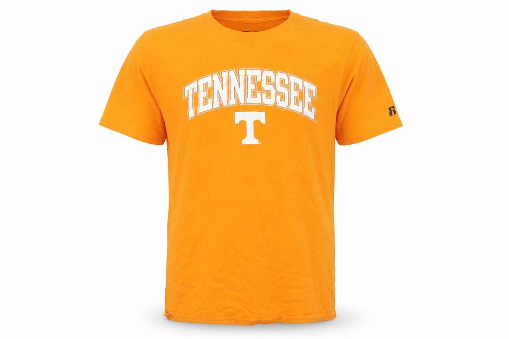 Russell Men's Orange Tennessee Graphic Short Sleeve Cotton T-Shirt Size M