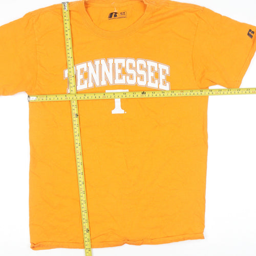 Russell Men's Orange Tennessee Graphic Short Sleeve Cotton T-Shirt Size M