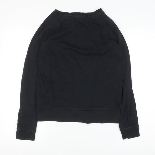 Mango Women Black Australia Print Pullover Sweatshirt Size 8