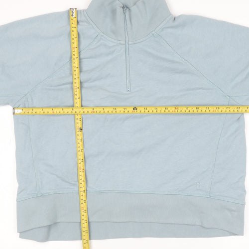 Sweaty Betty Womens Blue 1/2 Zip Cotton Pullover Sweatshirt Size 12