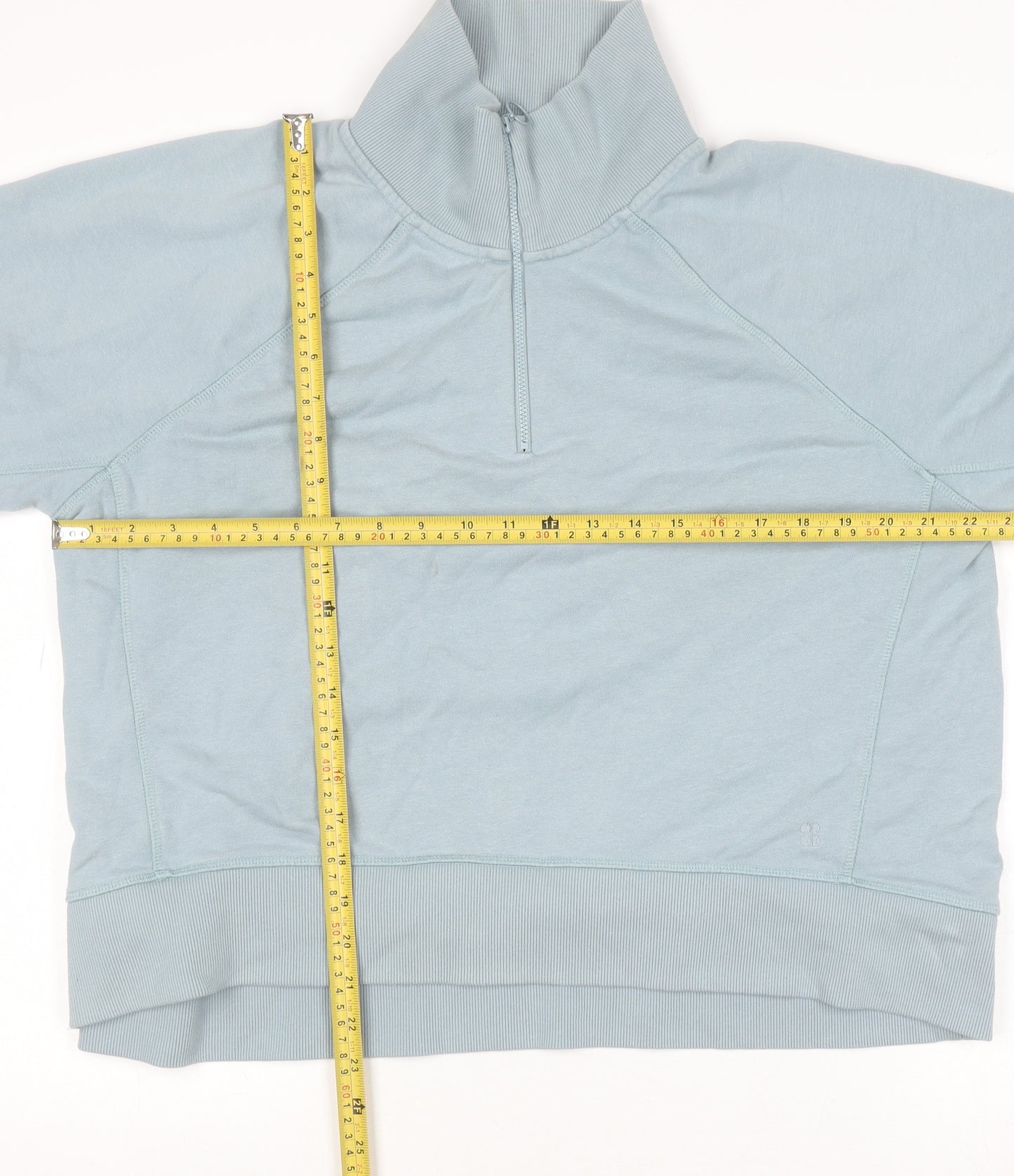 Sweaty Betty Womens Blue 1/2 Zip Cotton Pullover Sweatshirt Size 12