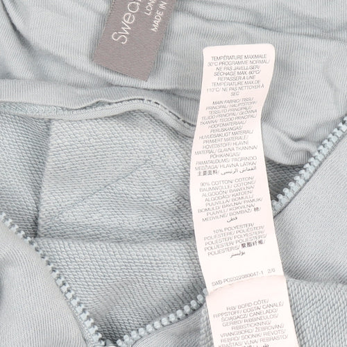 Sweaty Betty Womens Blue 1/2 Zip Cotton Pullover Sweatshirt Size 12