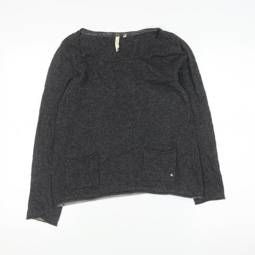 White Stuff Women’s Grey Crew Neck Wool Blend Pullover Jumper Size M