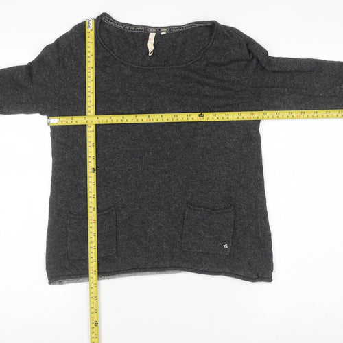 White Stuff Women’s Grey Crew Neck Wool Blend Pullover Jumper Size M