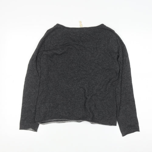 White Stuff Women’s Grey Crew Neck Wool Blend Pullover Jumper Size M