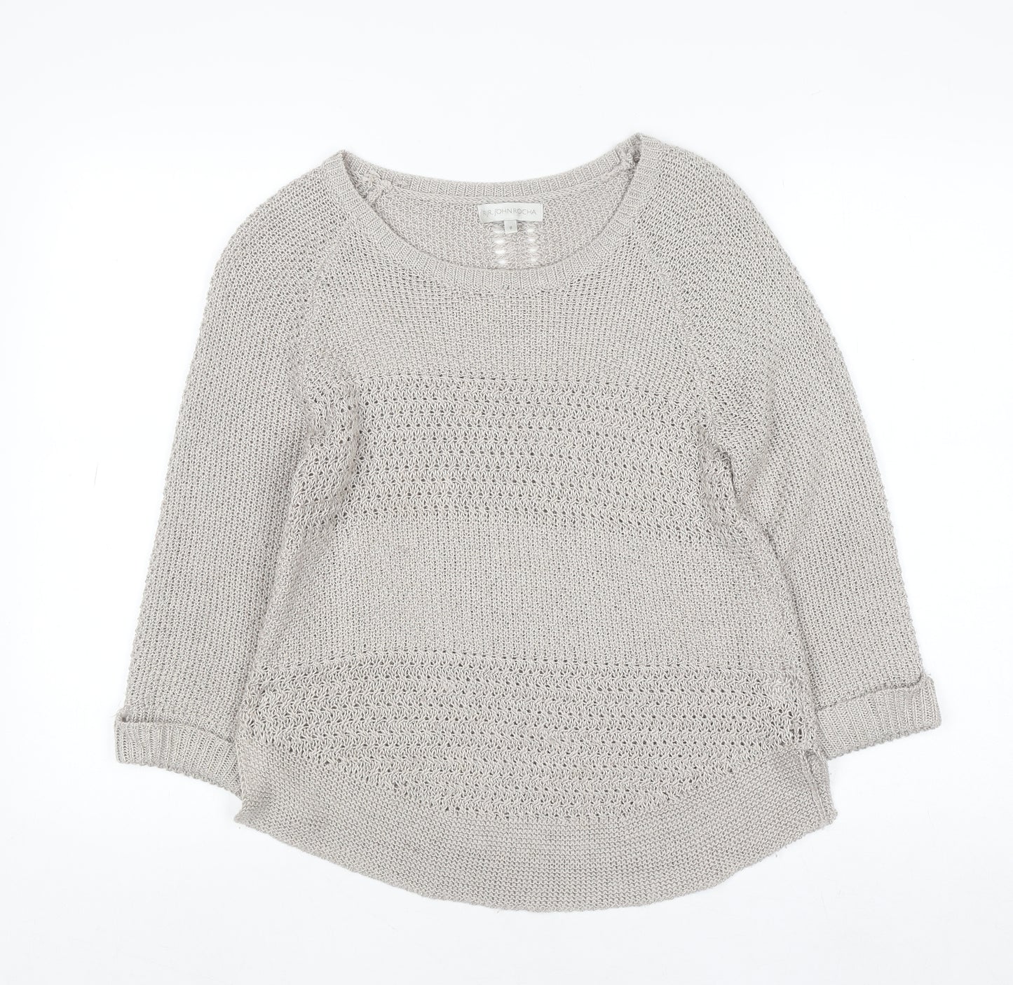 RJR John Rocha Women’s Beige Knit Jumper Size 8 Acrylic Blend