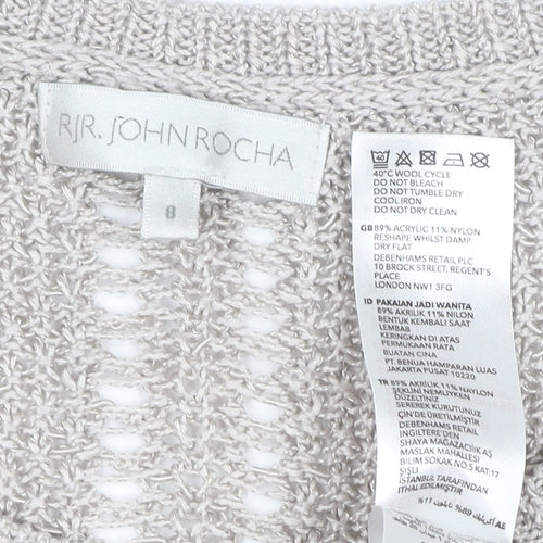 RJR John Rocha Women’s Beige Knit Jumper Size 8 Acrylic Blend