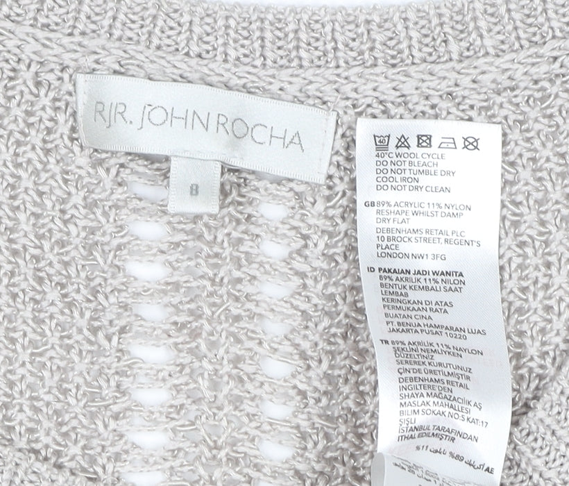 RJR John Rocha Women’s Beige Knit Jumper Size 8 Acrylic Blend