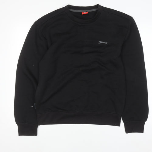 Slazenger Men's Black Small Pullover Crew Neck Fleece Sweatshirt