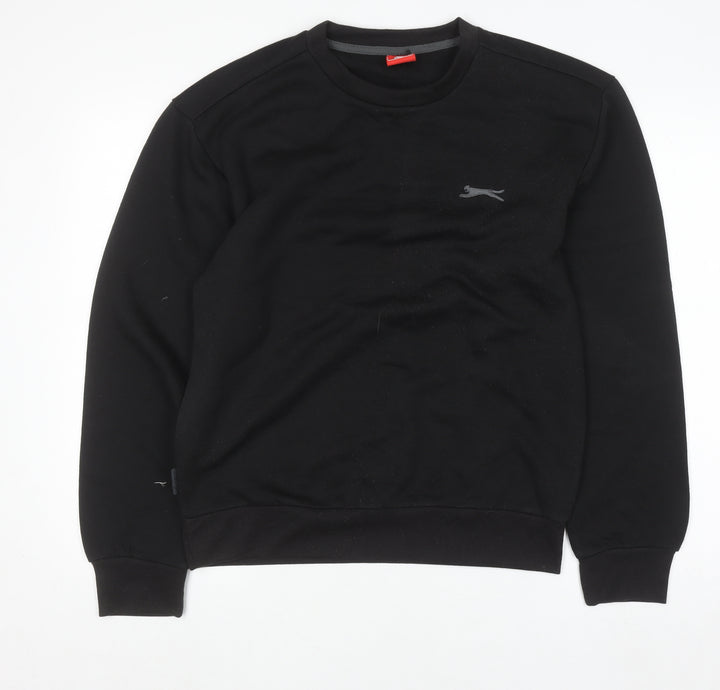 Slazenger Men's Black Small Pullover Crew Neck Fleece Sweatshirt