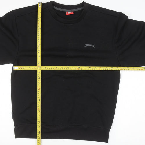 Slazenger Men's Black Small Pullover Crew Neck Fleece Sweatshirt