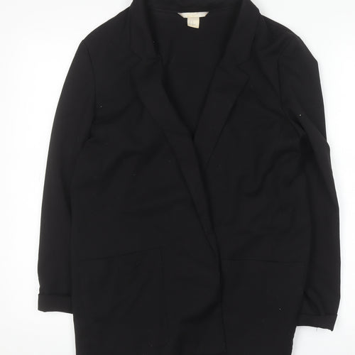 H&M Women’s Black Regular Fit Mid-Length Blazer Size 12