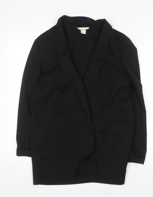 H&M Women’s Black Regular Fit Mid-Length Blazer Size 12