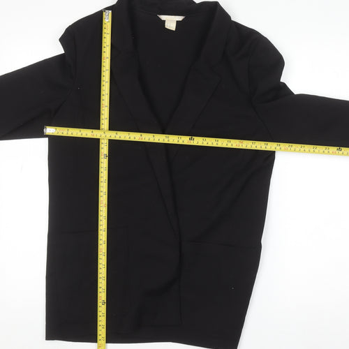 H&M Women’s Black Regular Fit Mid-Length Blazer Size 12