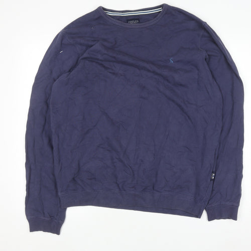 Joules Women Navy Blue Cotton Crew Neck Pullover Sweatshirt Size M