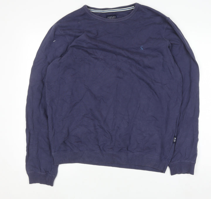 Joules Women Navy Blue Cotton Crew Neck Pullover Sweatshirt Size M
