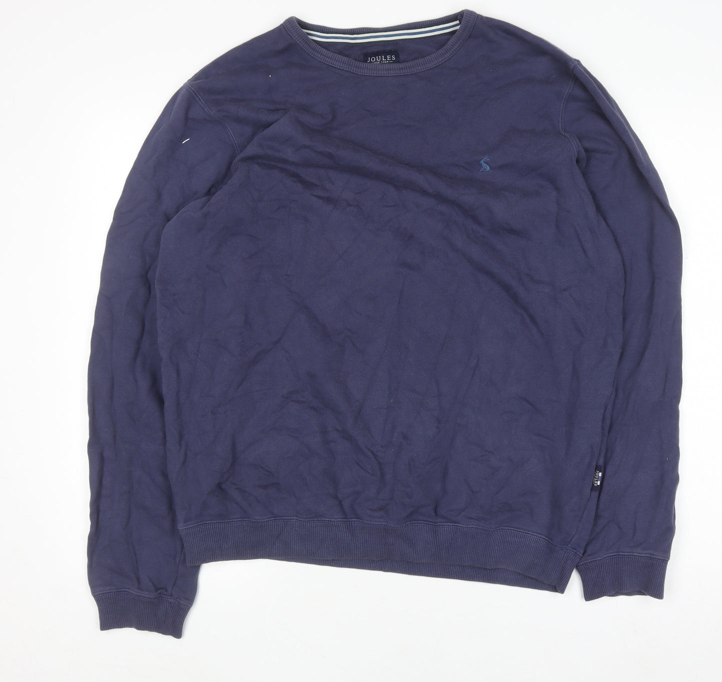 Joules Women Navy Blue Cotton Crew Neck Pullover Sweatshirt Size M
