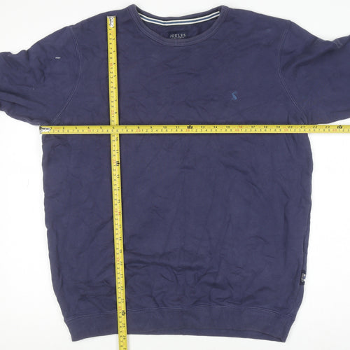 Joules Women Navy Blue Cotton Crew Neck Pullover Sweatshirt Size M