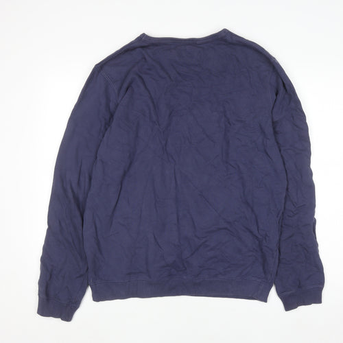 Joules Women Navy Blue Cotton Crew Neck Pullover Sweatshirt Size M