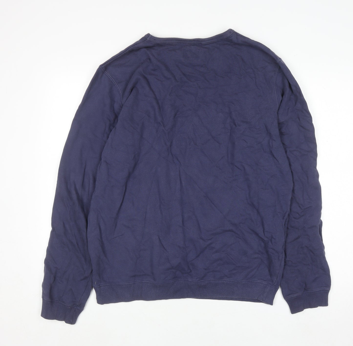 Joules Women Navy Blue Cotton Crew Neck Pullover Sweatshirt Size M