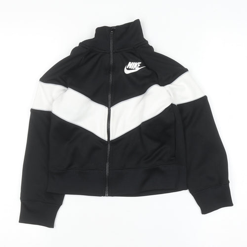 Nike Boys Black & White Full Zip Sweatshirt Size S (128-137cm)
