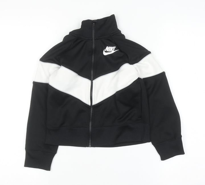 Nike Boys Black & White Full Zip Sweatshirt Size S (128-137cm)