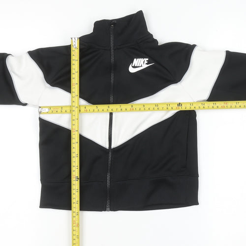 Nike Boys Black & White Full Zip Sweatshirt Size S (128-137cm)