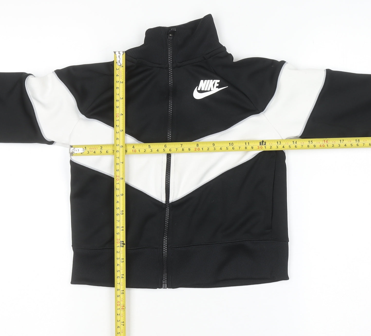 Nike Boys Black & White Full Zip Sweatshirt Size S (128-137cm)