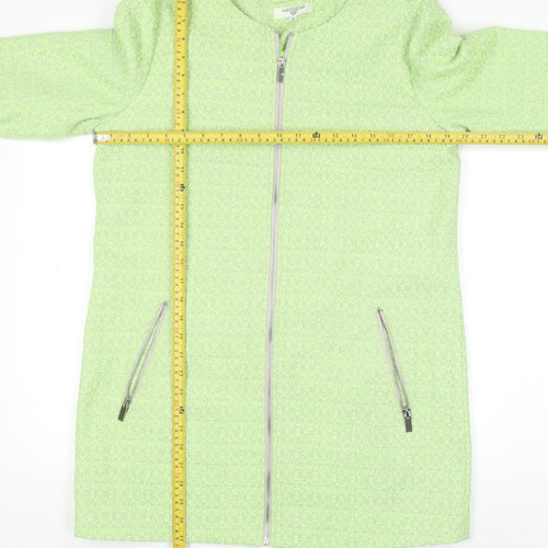 Threadbare Women Green Mid-Length Zip Tweed Coat Size 12