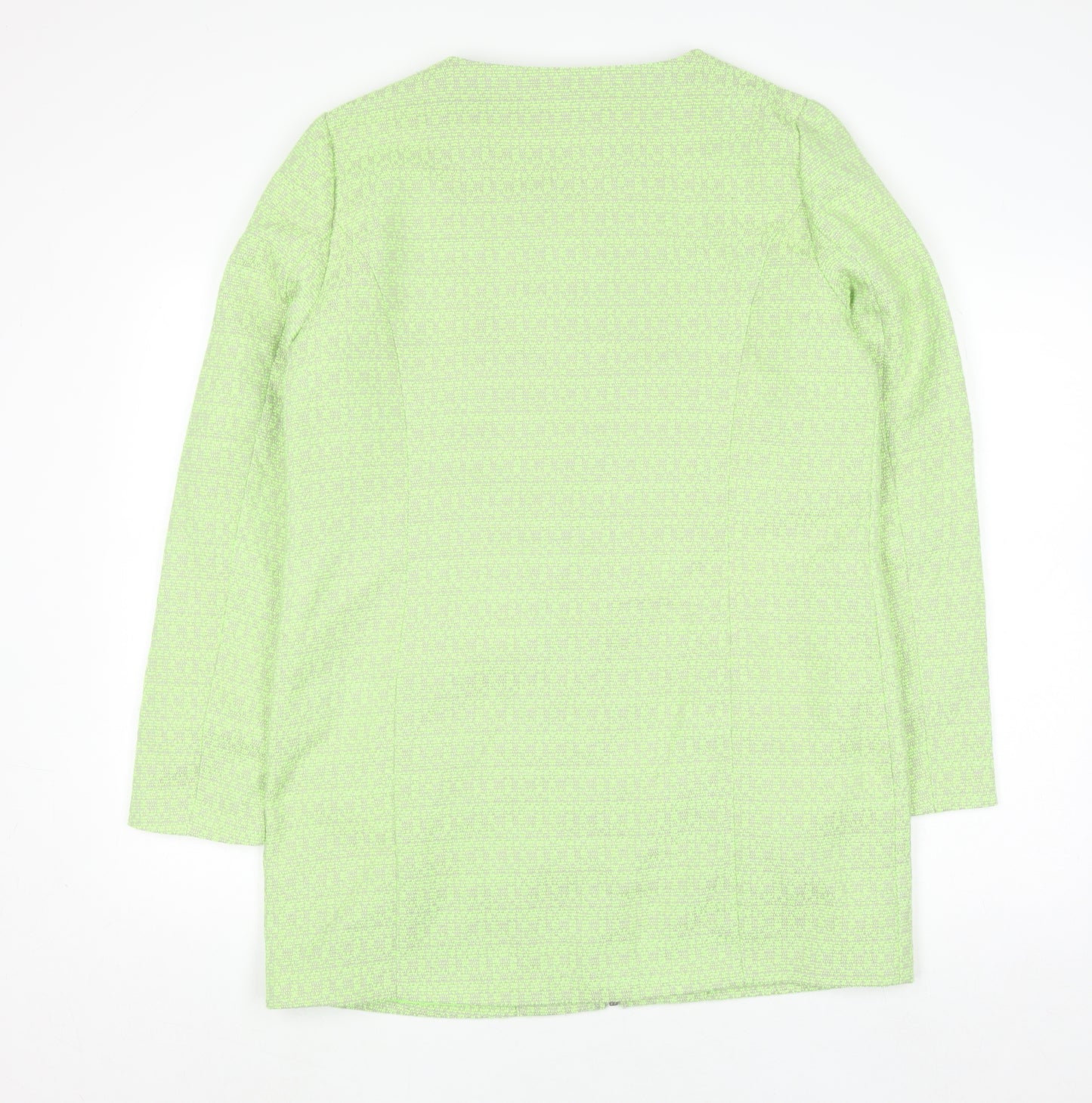 Threadbare Women Green Mid-Length Zip Tweed Coat Size 12
