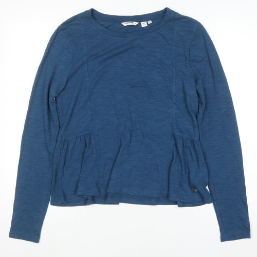 Superdry Women Blue Long Sleeve Cotton Blend Jersey T-Shirt Size 10